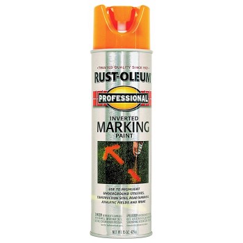 Rust-Oleum 2554838 Inverted Tip Marking Paint, Fluorescent Orange ~ 15 oz Cans