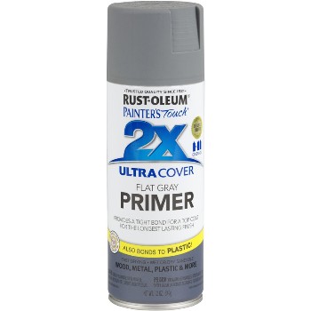 Rust-Oleum 249088 Spray Paint, 2X Ultra, Flat Gray Primer ~ 12 oz