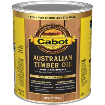 Cabot 140.0003458.005 Australian Timber Oil - Honey Teak ~ 1 Quart