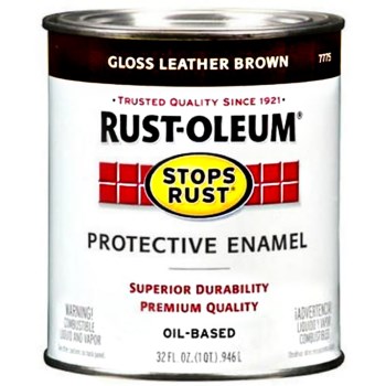 Rust-Oleum 7775502 Stops Rust Protective Enamel, Leather Brown ~ Quart