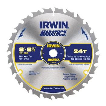 Irwin 14050ZR Marathon Table Saw Blade ~ 8 - 1/4&quot; 24T