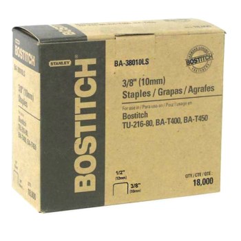 Bostitch BA-38010LS Fine Wire Furniture Staples ~ 3/8&quot; x 1/2&quot;