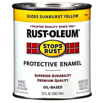 Rust-Oleum 7747502 Stops Rust Protective Enamel,  Sunburst Yellow Gloss~ Quart