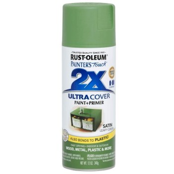 Rust-Oleum 249072 Painter&#39;s Touch 2x Ultra Cover Paint + Primer, Leafy Green Satin ~ 12 oz Aerosol
