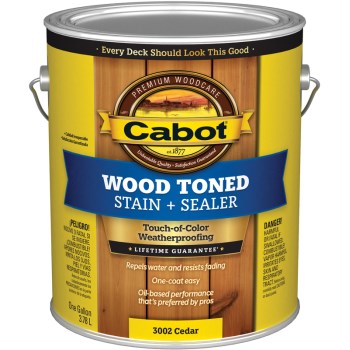 Cabot 01-3002 Wood Toned Deck &amp; Siding Stain, Cedar ~ Gallon