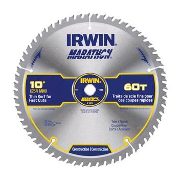 Irwin 14074 Marathon Miter &amp; Table Saw Blade ~ 10&quot; 60T