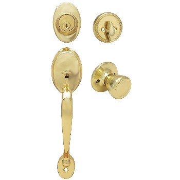 Hardware House/Locks 381780 Handleset, Jemison Design ~ Polished Brass Finish
