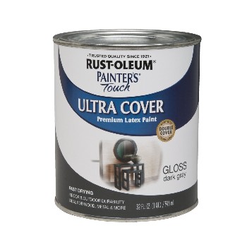 Rust-Oleum 1986502 Painter&#39;s Touch Ultra Cover, Dark Gray Gloss  ~ Quart