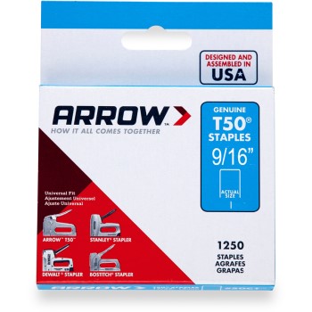 Arrow Fastener 50924 Staples - T50 Arrow Staple - 9/16 inch