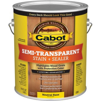 Cabot 01-0306 Exterior Stain, Semi-Trans  Oil ~ Neutral Base, Gallon