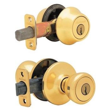 Kwikset 96950-163 Tylo Combo Lockset, Polished Brass Finish