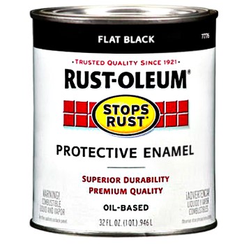 Rust-Oleum 7776502 Stops Rust Protective Enamel Paint, Flat Black ~ Quart