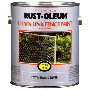 Rust-Oleum 7787402 Chain Link Fence Paint, Metallic Silver ~ Gallon