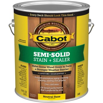 Cabot 01-1406 Semi-Solid Deck &amp; Siding Stain, Neutral Base ~ Gallon