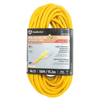 Coleman Cable 01488 Polar/Solar Plus Series 14/3 Outdoor Extension Cord ~ 50 Ft