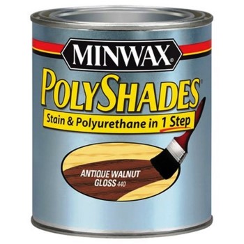 Minwax 61440 PolyShades Stain &amp; Polyurethane Gloss,  Antique Walnut ~ Quart