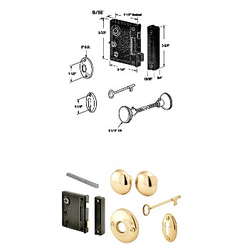 PrimeLine/SlideCo E2437 Lock Set ~ Surface Mount Case Set