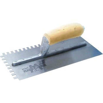 Marshalltown 15708 Curved Handle Notched Trowel ~ 11&quot; x 4-1/2&quot; x 1/4&quot;