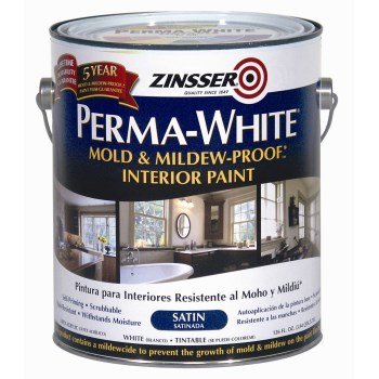 Rust-Oleum 02711 Zinsser Perma-White Mold &amp; Mildew Proof Interior Paint,  Satin Finish ~  Gallon