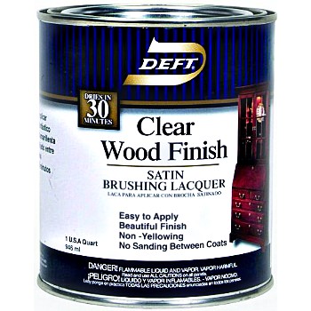 Deft 01704 Clear Wood Finish-Brushing Lacquer, Satin ~ Quart