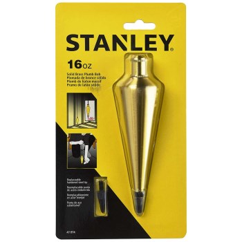 Stanley 47-974 Brass Plumb Bob ~ 16 oz