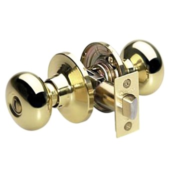 MasterLock BCO0303 Biscuit Privacy Bed and Bath Lock, Polished Brass
