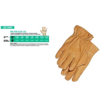 Boss 4052L Unlined Grain Pigskin Gloves ~ Large
