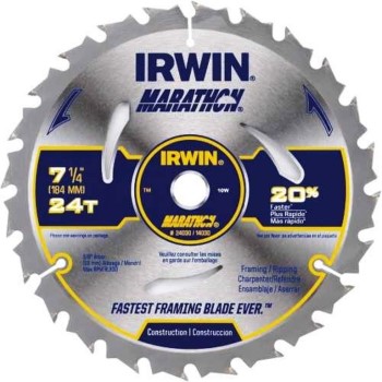Irwin 14030  Marathon Circular Framing &amp; Ripping Saw Blade,  5/8-Inch Arbor ~ 7.25&quot;