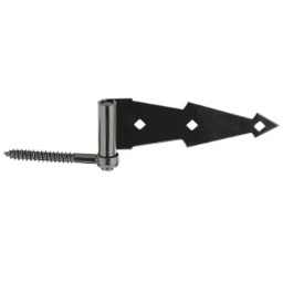 National 165464 Ornamental Screw Hook/Strap Hinge, Black ~ 7"