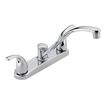Delta Faucet P299208LF Two Handle Kitchen Faucet w/o Sprayer,  Chrome Finish ~ 8&quot; Ctr