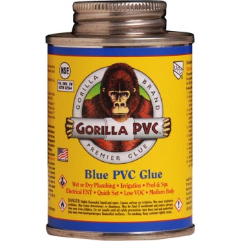 Gorilla  16102 Blue Hot PVC Glue ~ 16 oz