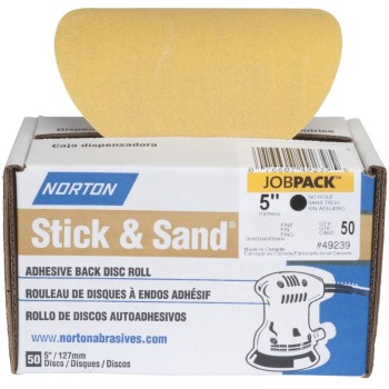 Norton 076607492388 Stick and Sand Disc, 80 Grit ~ 5&quot;