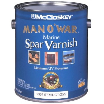 Valspar/McCloskey 80-7507 Man O&#39;War Interior/Exterior Marine Spar Varnish, Semi-Gloss ~ Gallon