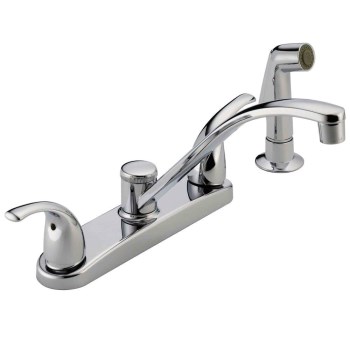 Delta Faucet P299508LF Two-Handled Kitchen Faucet with Sprayer - Chrome