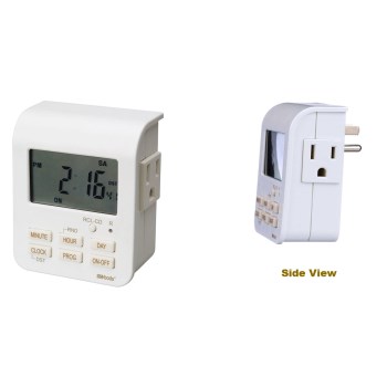 Coleman Cable 50009 Woods Brand Indoor 7-Day Digital Timer,   3-Conductor 2-Outlet