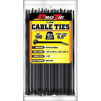 KDAR B8CL100 Cable Ties ~ 8in. 100pk