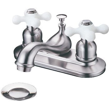 Hardware House  136204 Two Handle Lavatory Faucet Satin Nickel