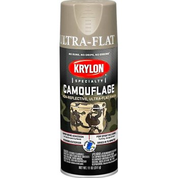 Krylon K04291000 Ultra Flat Camouflage Paint, Camo Khaki ~ 11 oz. Aerosol