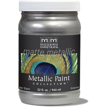 Modern Masters MM59132 Matte Metallic Paint ~ Platinum, Quart