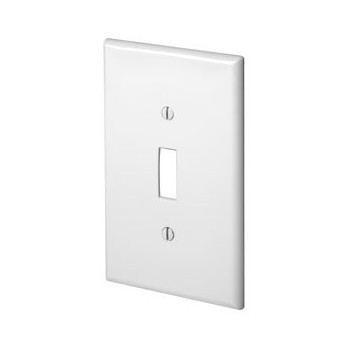 Leviton 022-PJ1-W Wall Plate, Thermoplastic w/One Toggle ~ White