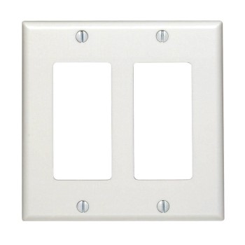 Leviton 005-80409-W Decora  2-Gang Wall Plate ~ White