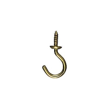National 119669 Cup Hook,  Solid Brass - 7/8&quot; ~ Pack of 4