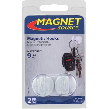 Master Magnetics 07290 Magnetic Hooks,  White ~ 1&quot; D x 1/2&quot; P