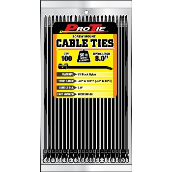 KDAR B8SDSM100 Cable Ties ~ 8in. 100pk