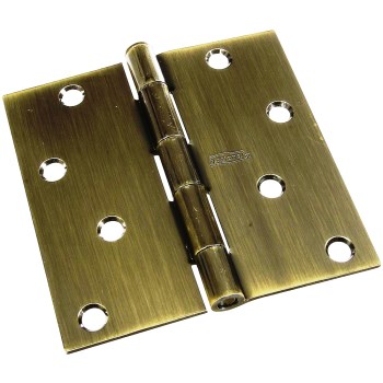 National 176651 Removable Pin Door Hinge,   Antique Brass  ~  4 x 4 inches