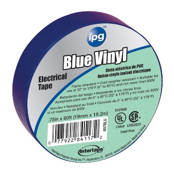 Intertape 85831 Electrical Tape, Blue 3/4 inch x 60 ft