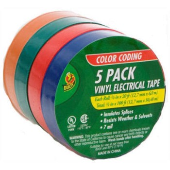Shurtech  299020 Electrical Tape, Assorted Colors/5 Pak ~ 1/2&quot; x 20 ft