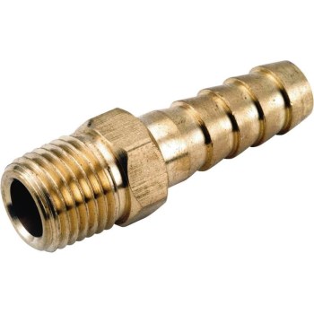 Anderson Metals 757001-0402 Lead-Free Male Hose Barb,  FLF-1/4&quot;  x 1/8&quot;