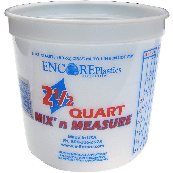 Encore Plastics 300344 Mix N&#39; Measure Container, Plastic ~ 2.5 Quart