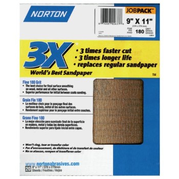 Norton 076607026378 Sanding Sheets, High Endurance ~ 180 grit